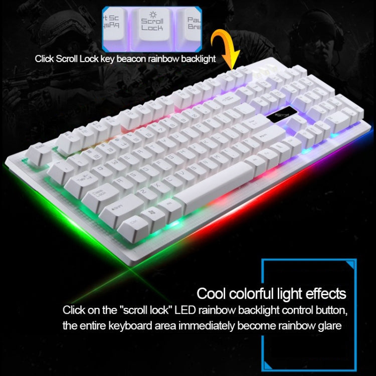 ZGB G20 1600 DPI Professional Wired Glowing Mechanical Feel Suspension Keyboard + Optical Mouse Kit for Laptop, PC – Wear-resistant