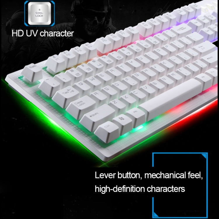 ZGB G20 1600 DPI Professional Wired Glowing Mechanical Feel Suspension Keyboard + Optical Mouse Kit for Laptop, PC – Wear-resistant