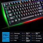 ZGB G20 1600 DPI Professional Wired Glowing Mechanical Feel Suspension Keyboard + Optical Mouse Kit for Laptop, PC – Wear-resistant