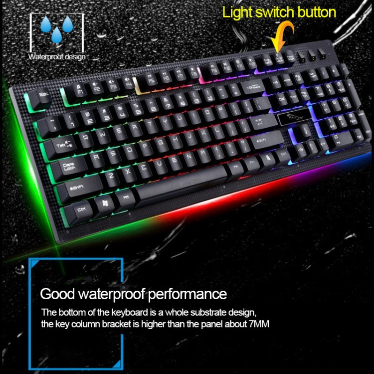 ZGB G20 1600 DPI Professional Wired Glowing Mechanical Feel Suspension Keyboard + Optical Mouse Kit for Laptop, PC – Wear-resistant