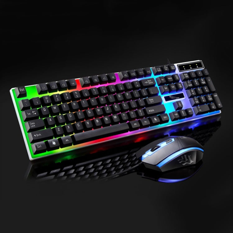 ZGB G21 1600 DPI Professional Wired Colorful Backlight Mechanical Feel Suspension Keyboard + Optical Mouse Kit for Laptop, PC – Wear-resistant Black