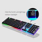 ZGB G21 1600 DPI Professional Wired Colorful Backlight Mechanical Feel Suspension Keyboard + Optical Mouse Kit for Laptop, PC – Wear-resistant