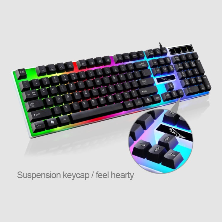 ZGB G21 1600 DPI Professional Wired Colorful Backlight Mechanical Feel Suspension Keyboard + Optical Mouse Kit for Laptop, PC – Wear-resistant