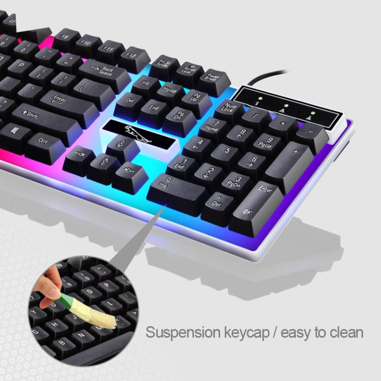 ZGB G21 1600 DPI Professional Wired Colorful Backlight Mechanical Feel Suspension Keyboard + Optical Mouse Kit for Laptop, PC – Wear-resistant