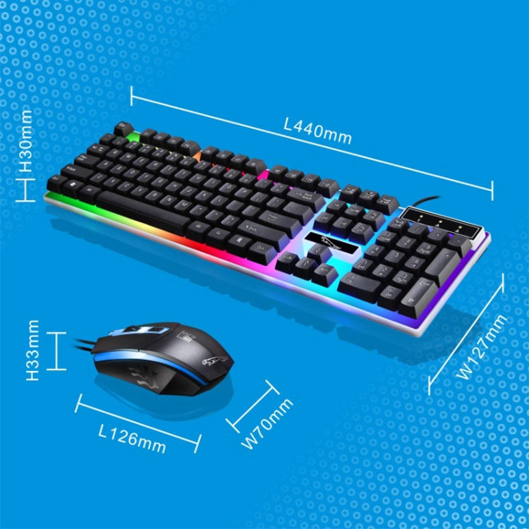 ZGB G21 1600 DPI Professional Wired Colorful Backlight Mechanical Feel Suspension Keyboard + Optical Mouse Kit for Laptop, PC – Wear-resistant