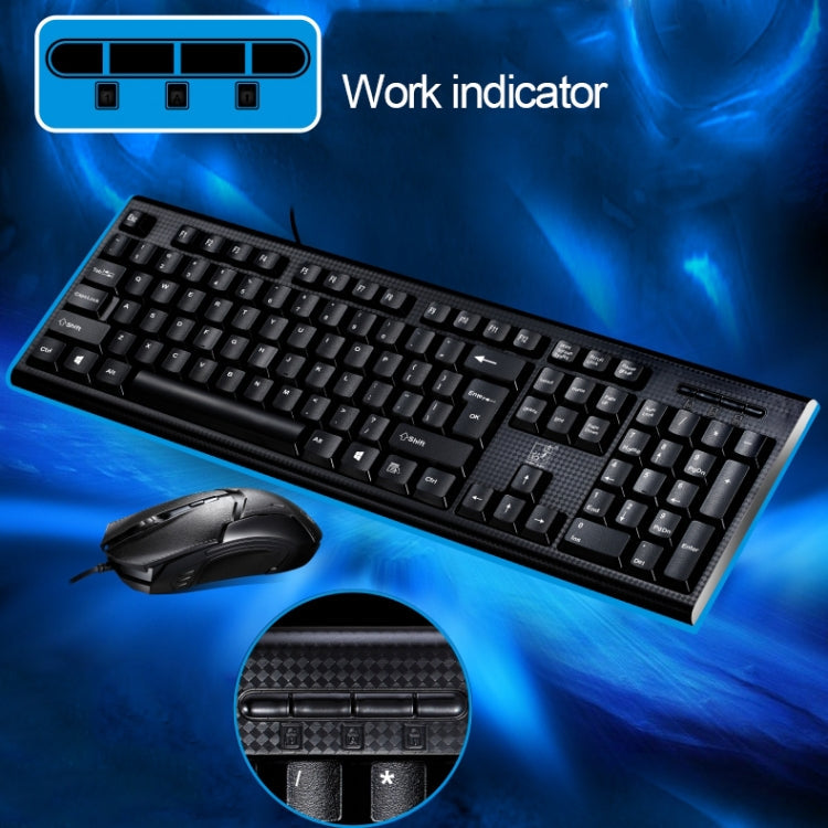 Chasing Leopard Q9 1600 DPI Professional Wired Grid Texture Gaming Office Keyboard + Optical Mouse Kit – Durable Build, Easy to Use