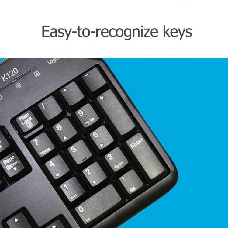 Logitech K120 USB Waterproof Splash Wired Keyboard for Desktop Computers / Laptops, Logitech K120 – Waterproof