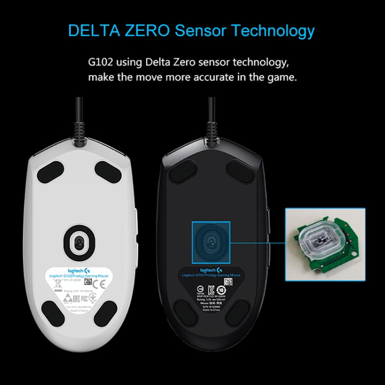 Logitech G102 6-keys RGB Glowing 6000DPI Five-speed Adjustable Wired Optical Gaming Mouse, Length: 2m, G102, G102 (White) – Durable Build, Easy to Use