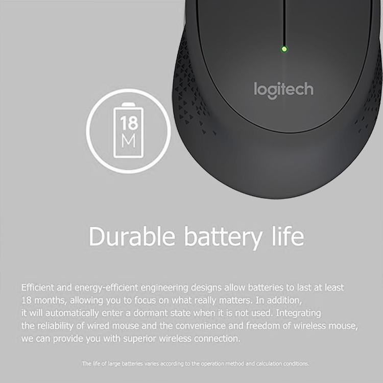 Logitech M280 2.4GHz 3-keys 1000DPI Wireless Optical Mouse, Wireless Range: 10m – Plug-and-play