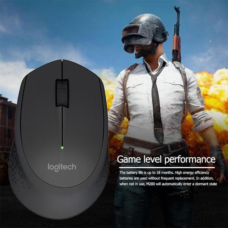 Logitech M280 2.4GHz 3-keys 1000DPI Wireless Optical Mouse, Wireless Range: 10m – Plug-and-play