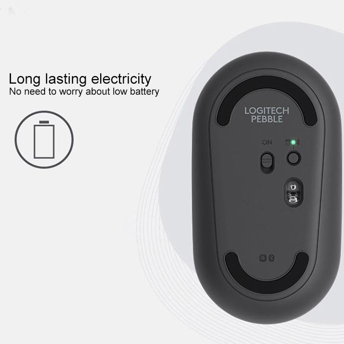 Logitech Pebble Cobblestone Shape Thin 3-keys 1000DPI Mute Wireless Bluetooth Optical Mouse, Wireless Range: 10m – Bluetooth