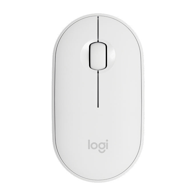 Logitech Pebble Cobblestone Shape Thin 3-keys 1000DPI Mute Wireless Bluetooth Optical Mouse, Wireless Range: 10m – Bluetooth White