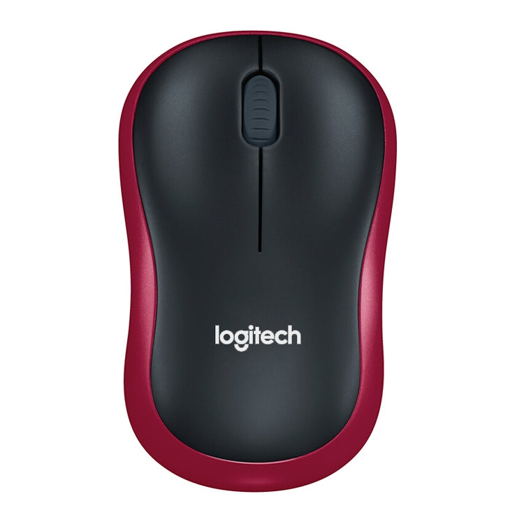 Logitech M186 Wireless Mouse Office Power Saving USB Laptop Desktop Computer Universal – Durable Build, Easy to Use Black Red