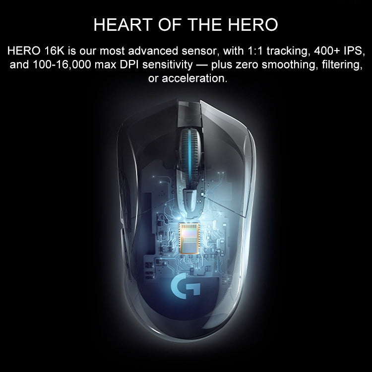 Logitech G703 LIGHTSPEED 16000 DPI 6 Programmable Buttons HERO 16K Sensor RGB Backlight Wireless Optical Gaming Mouse – Durable Build, Easy to Use