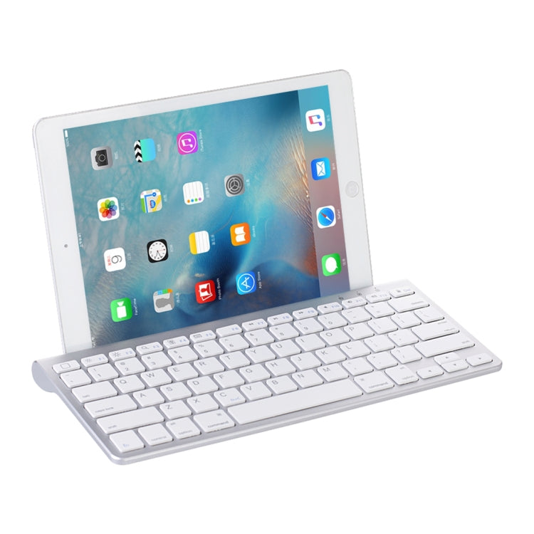 MC Saite 460BT 78 Keys Ultra-thin Mini Wireless Bluetooth Keyboard, Built-in Holder, Support Android / iOS / Windows System(Silver) – Bluetooth, Ultra-thin Default Title
