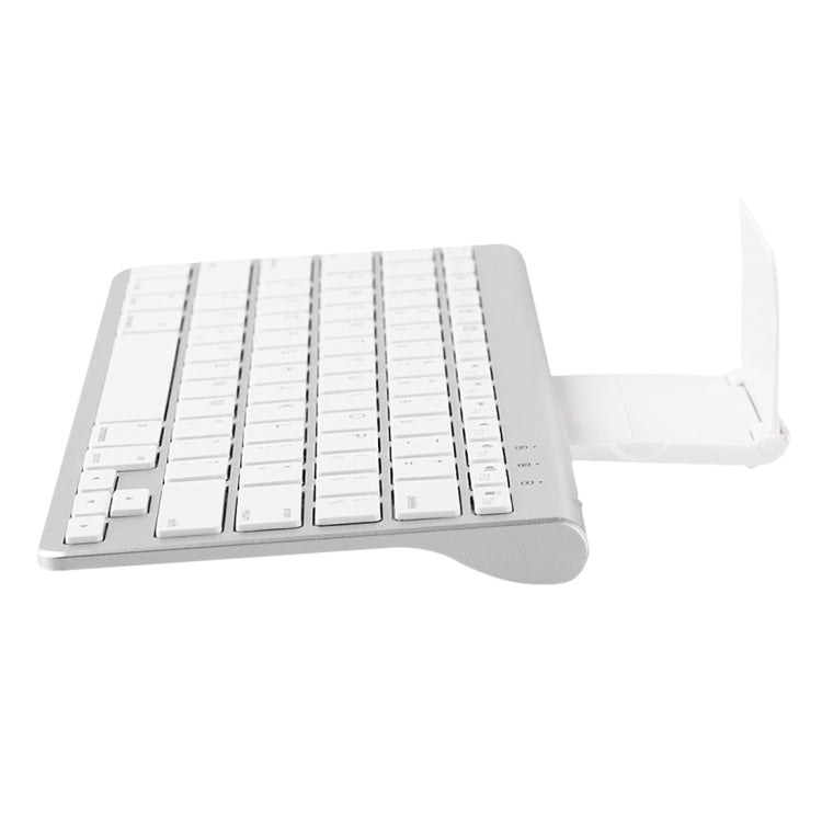 MC Saite 460BT 78 Keys Ultra-thin Mini Wireless Bluetooth Keyboard, Built-in Holder, Support Android / iOS / Windows System(Silver) – Bluetooth, Ultra-thin