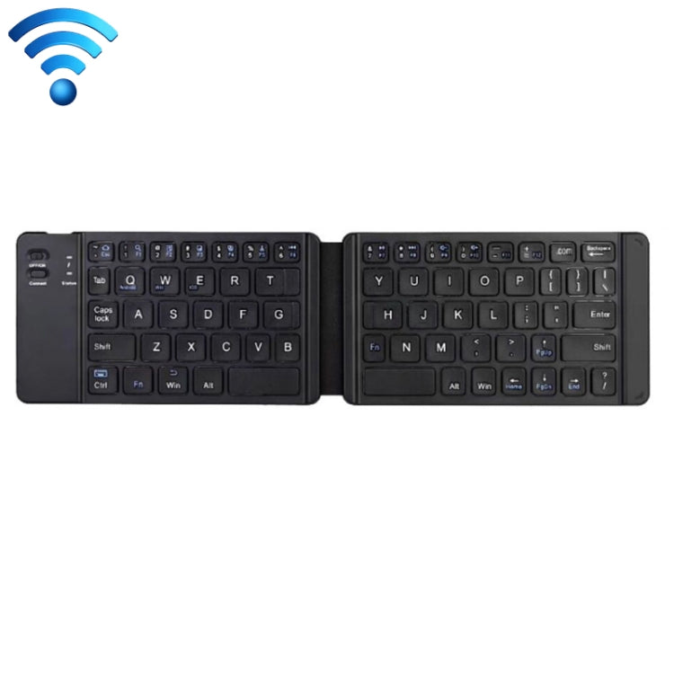 K018 USB Charging Foldable 67 Keys Bluetooth Wireless Keyboard – Magnetic, Leather, Bluetooth Black