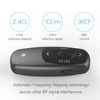 Doosl DSIT011 2.4GHz Mini Rechargeable PowerPoint Presentation Remote Control, Control Distance: 100m(Black) – Durable Build, Easy to Use