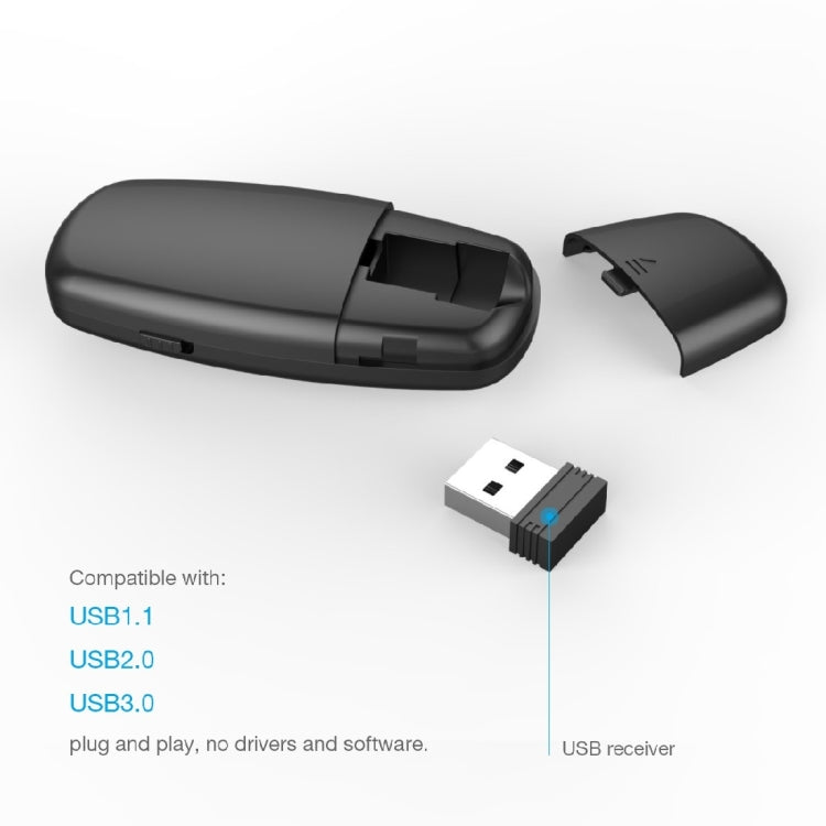 Doosl DSIT011 2.4GHz Mini Rechargeable PowerPoint Presentation Remote Control, Control Distance: 100m(Black) – Durable Build, Easy to Use