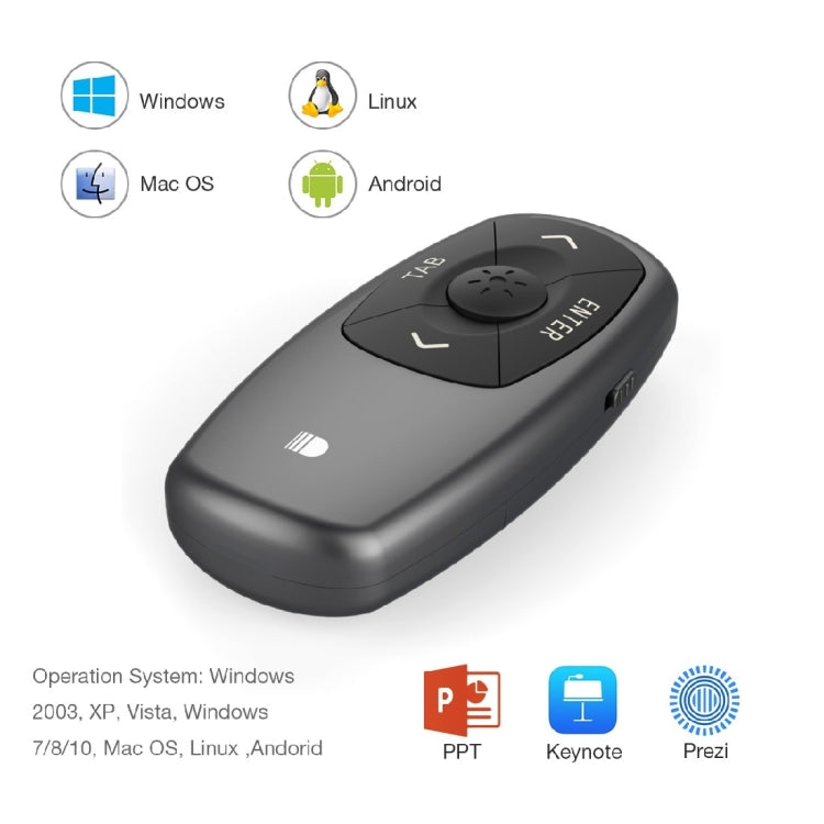 Doosl DSIT011 2.4GHz Mini Rechargeable PowerPoint Presentation Remote Control, Control Distance: 100m(Black) – Durable Build, Easy to Use