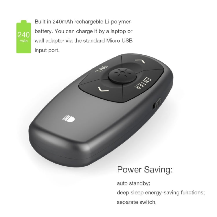 Doosl DSIT011 2.4GHz Mini Rechargeable PowerPoint Presentation Remote Control, Control Distance: 100m(Black) – Durable Build, Easy to Use