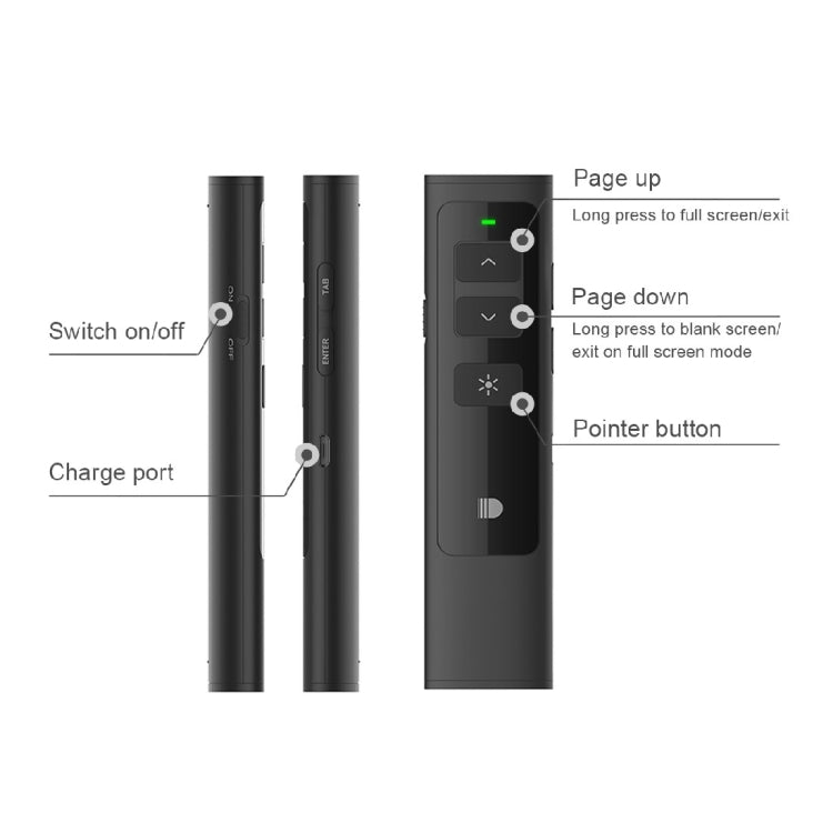 Doosl DSIT013 2.4GHz Rechargeable PowerPoint Presentation Remote Control Multi-functional Laser Pointer for PowerPoint / Keynote / Prezi, Control Distance: 100m – Durable Build, Easy to Use