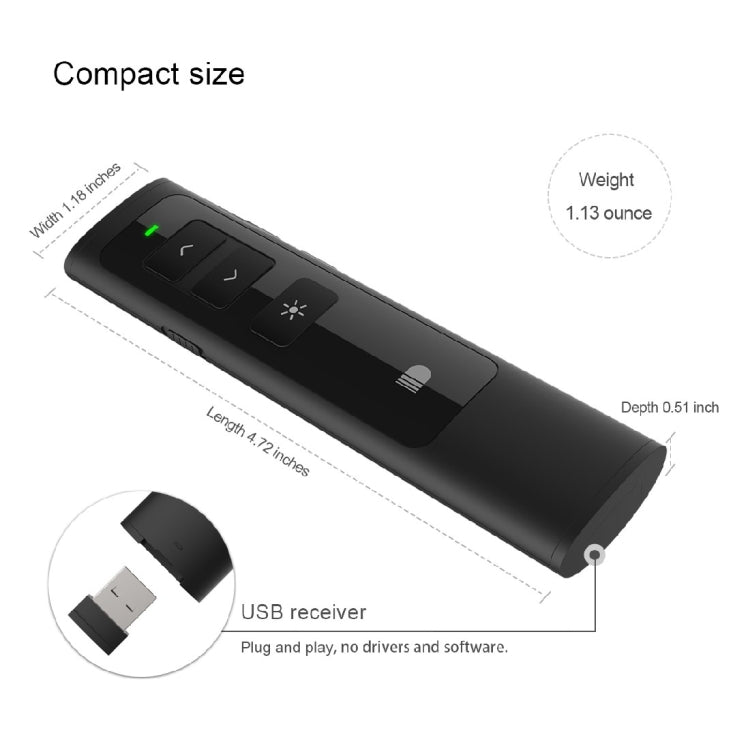 Doosl DSIT013 2.4GHz Rechargeable PowerPoint Presentation Remote Control Multi-functional Laser Pointer for PowerPoint / Keynote / Prezi, Control Distance: 100m – Durable Build, Easy to Use