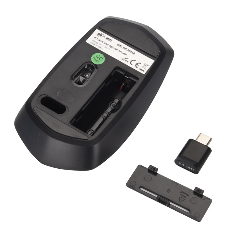 MCSaite MC-369AG USB-C / Type-C 1600DPI Three-speed Adjustable 4-button Wireless Optical Mouse – Durable Build, Easy to Use