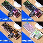 YINDIAO K002 USB Wired Mechanical Feel RGB Backlight Keyboard + Optical Silent Mouse Set, RGB Backlight / Silent / Black, RGB Backlight / White – Durable Build, Easy to Use