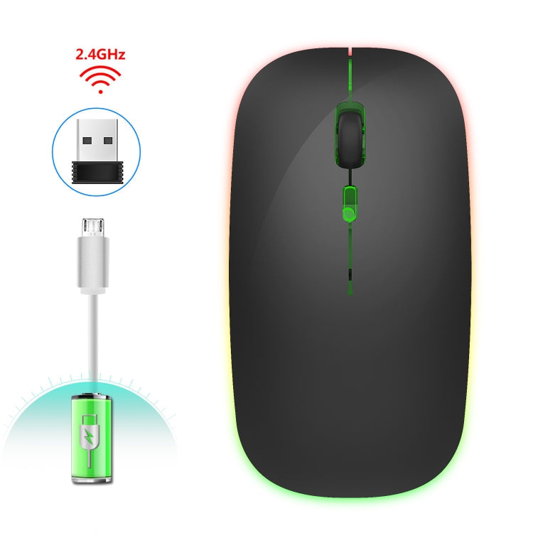 HXSJ M40 4 Key 2.4G Colorful Wireless Silent Mouse – Durable Build, Easy to Use Black