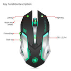 HXSJ M10 2.4GHz 6-keys USB Rechargeable Colorful Lighting Ergonomic 2400DPI Wireless Optical Gaming Mouse for Desktop Computers, M10 – Durable Build, Easy to Use