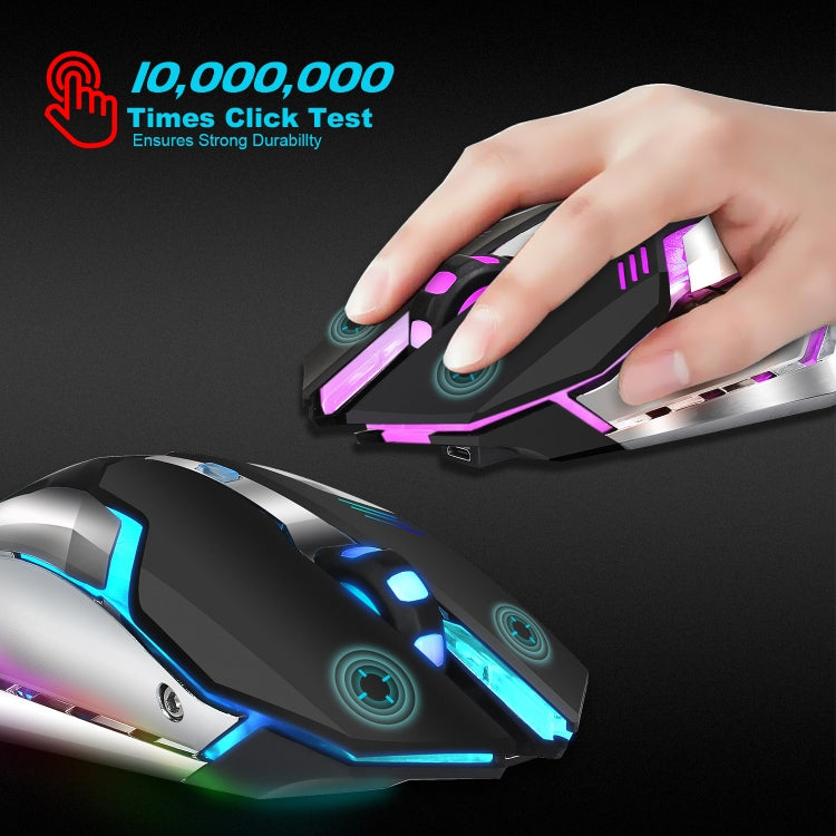HXSJ M10 2.4GHz 6-keys USB Rechargeable Colorful Lighting Ergonomic 2400DPI Wireless Optical Gaming Mouse for Desktop Computers, M10 – Durable Build, Easy to Use