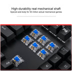 YINDIAO Electroplating Punk Mixed Light USB Mechanical Gaming Wired Keyboard, Tea Shaft, Electroplating Punk,Tea Shaft (Black) – Electroplating