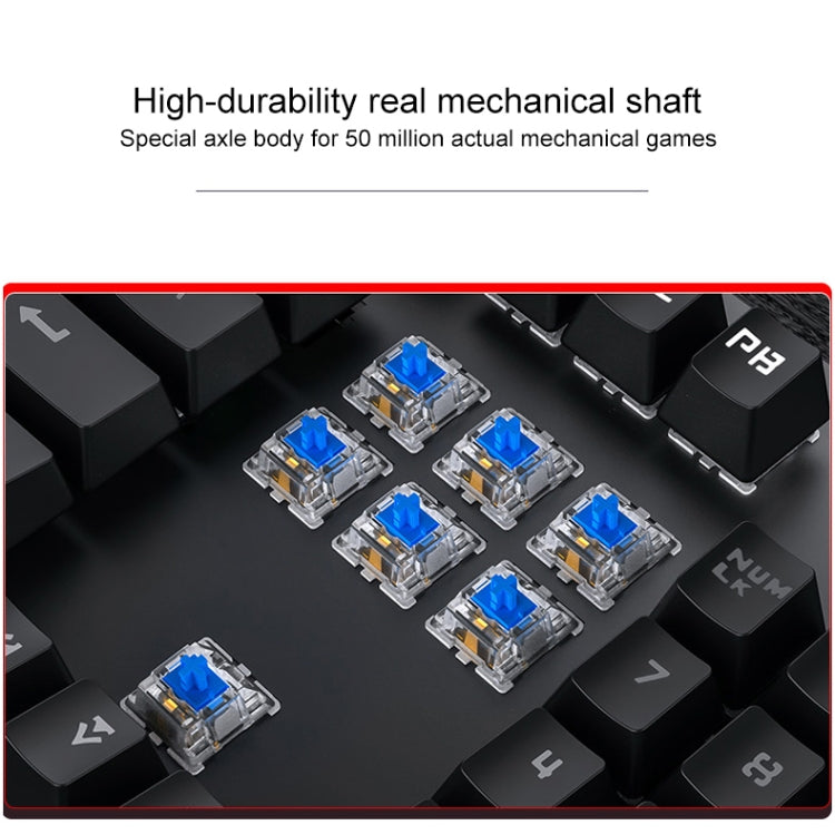 YINDIAO Electroplating Punk Mixed Light USB Mechanical Gaming Wired Keyboard, Tea Shaft, Electroplating Punk,Tea Shaft (Black) – Electroplating