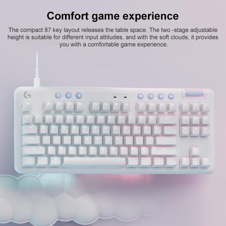 Logitech Aurora G713 RGB Wired Game E-sports 87-key Mechanical Keyboard with Palm Support, Red Shaft, Red Shaft – Durable Build, Easy to Use