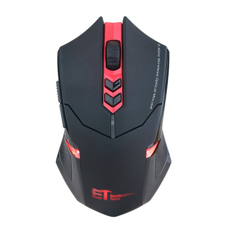 ET X-08 7-keys 2400DPI 2.4G Wireless Mute Gaming Mouse with USB Receiver & Colorful Backlight – Durable Build, Easy to Use Red