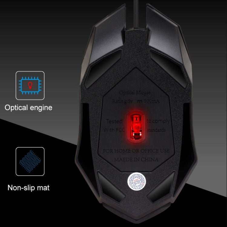 Chasing Leopard K2 USB LED Backlight 1600DPI Three-speed Adjustable Wired Optical Gaming Mouse, Length: 1.3m, K2 – Durable Build, Easy to Use
