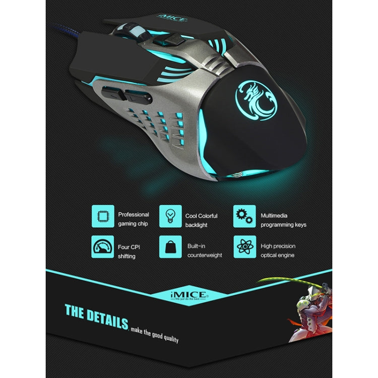 iMICE V5 USB 7 Buttons 4000 DPI Wired Optical Colorful Backlight Gaming Mouse for Computer PC Laptop, V5 (White) – Durable Build, Easy to Use