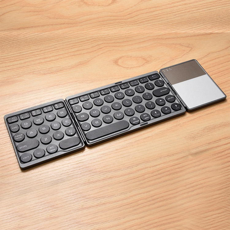 GK408 Three-fold Rechargeable Wireless Bluetooth Keyboard with Touchpad, Support Android / IOS / Windows – Bluetooth Black Grey