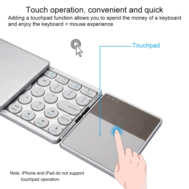 GK408 Three-fold Rechargeable Wireless Bluetooth Keyboard with Touchpad, Support Android / IOS / Windows – Bluetooth