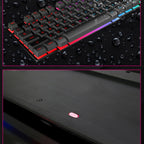 iMICE AK-600 Wired USB Floating Keycap Characters Glow Backlit Gaming Keyboard, Glow Backlit (Black) – Waterproof, Non-slip