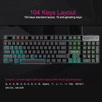 iMICE AK-600 Wired USB Floating Keycap Characters Glow Backlit Gaming Keyboard, Glow Backlit (Black) – Waterproof, Non-slip