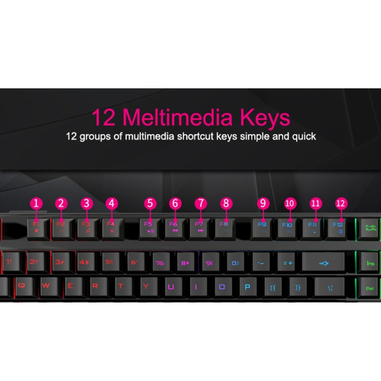 iMICE AK-600 Wired USB Floating Keycap Characters Glow Backlit Gaming Keyboard, Glow Backlit (Black) – Waterproof, Non-slip