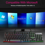 iMICE AK-600 Wired USB Floating Keycap Characters Glow Backlit Gaming Keyboard, Glow Backlit (Black) – Waterproof, Non-slip