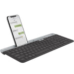 Logitech K580 Dual Modes Thin and Light Multi-device Wireless Keyboard with Phone Holder – Card Slot, Bluetooth