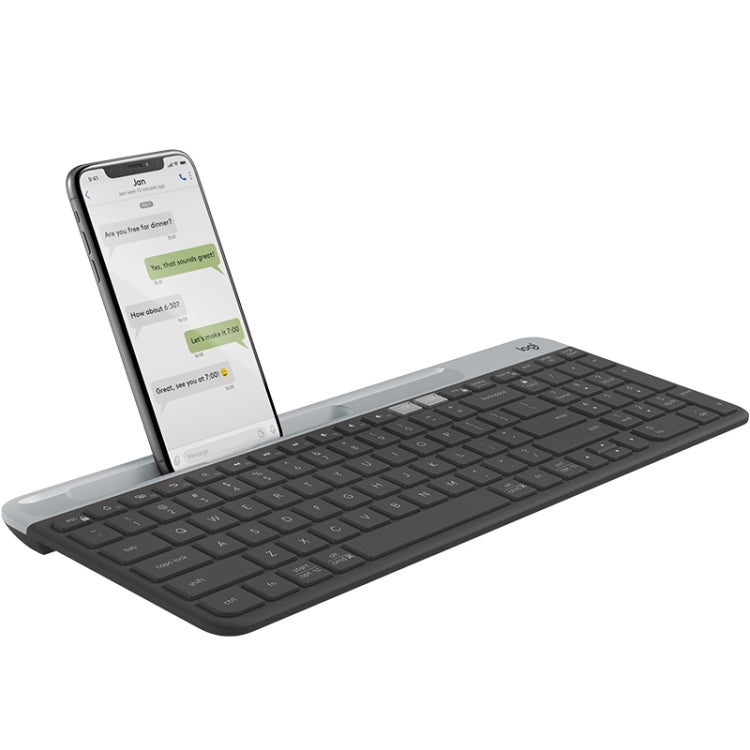 Logitech K580 Dual Modes Thin and Light Multi-device Wireless Keyboard with Phone Holder – Card Slot, Bluetooth