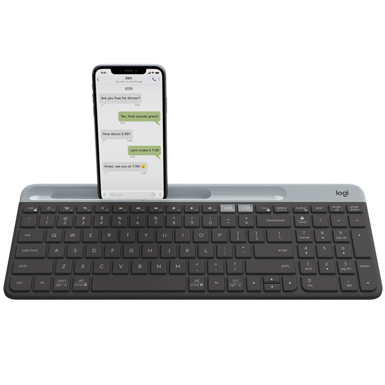 Logitech K580 Dual Modes Thin and Light Multi-device Wireless Keyboard with Phone Holder – Card Slot, Bluetooth