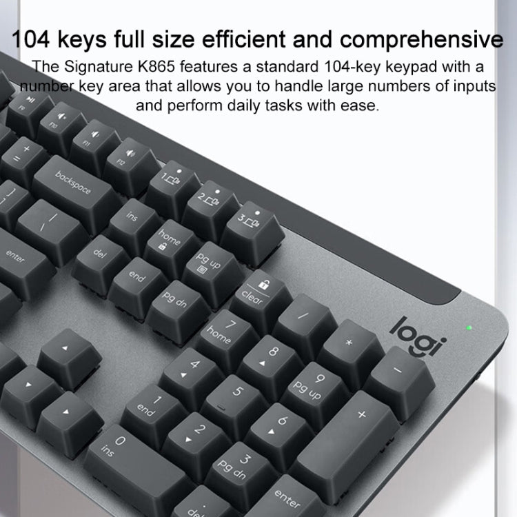 Logitech K865 104 Keys Wireless Bluetooth Mechanical Keyboard, Red Shaft, K865 – Bluetooth