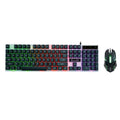 SHIPADOO D280 Wired RGB Backlight Mechanical Feel Suspension Keyboard + 3D Cool Mouse Kit for Laptop, PC, RGB Backlight – Wear-resistant RGB Backlight Black