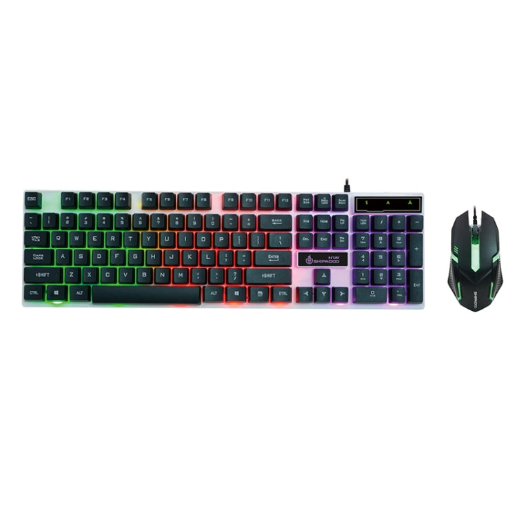 SHIPADOO D280 Wired RGB Backlight Mechanical Feel Suspension Keyboard + 3D Cool Mouse Kit for Laptop, PC, RGB Backlight – Wear-resistant RGB Backlight Black